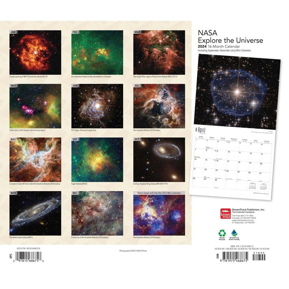 NASA Explore the Universe Deluxe 2024 Wall Calendar First Alternate Image width=&quot;1000&quot; height=&quot;1000&quot;