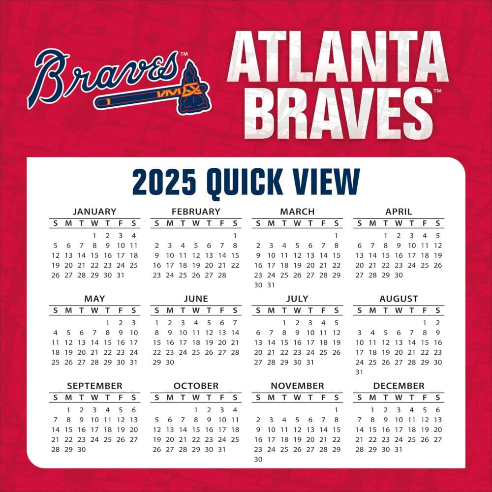 MLB Atlanta Braves 2025 Desk Calendar Third Alternate Image