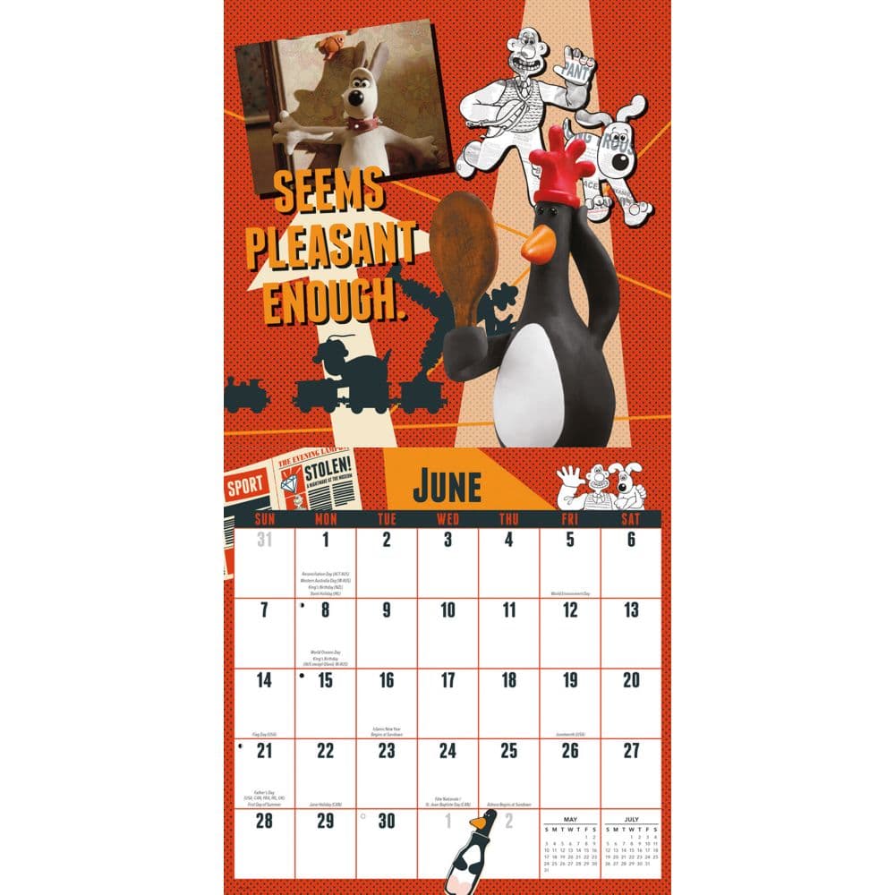 Wallace and Gromit 2026 Wall Calendar Third Alternate Image