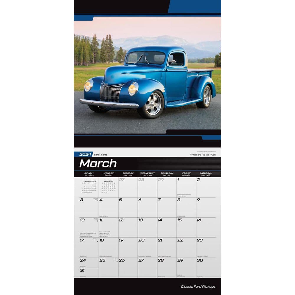 Ford Classic Pickups 2024 Wall Calendar