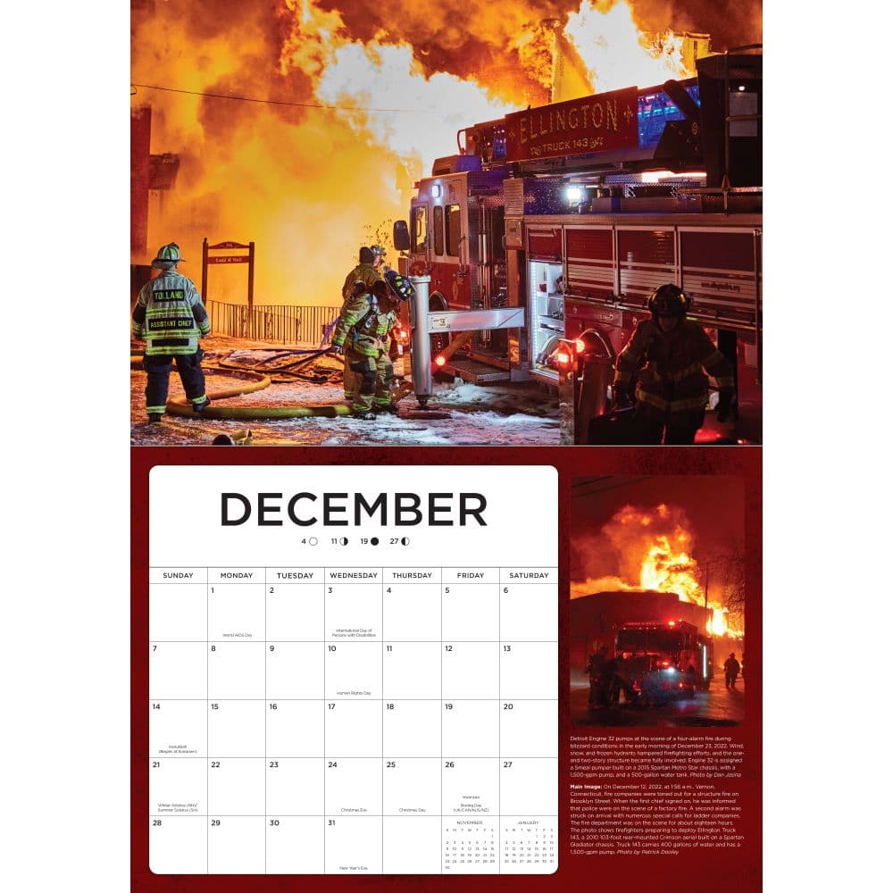 Fire Trucks in Action 2025 Wall Calendar Third Alternate Image