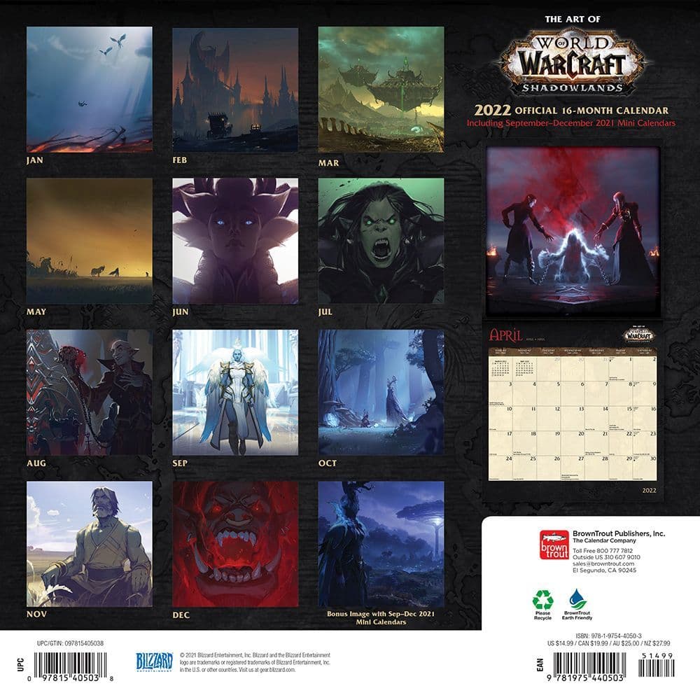 World Of Warcraft Event Calendar 2022 World Of Warcraft 2022 Wall Calendar - Calendars.com