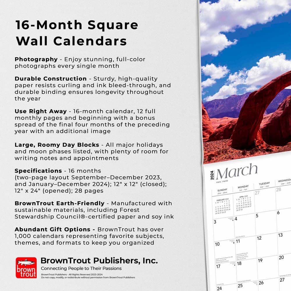 Utah Parks And Monuments 2024 Wall Calendar Fourth Alternate Image width=&quot;1000&quot; height=&quot;1000&quot;