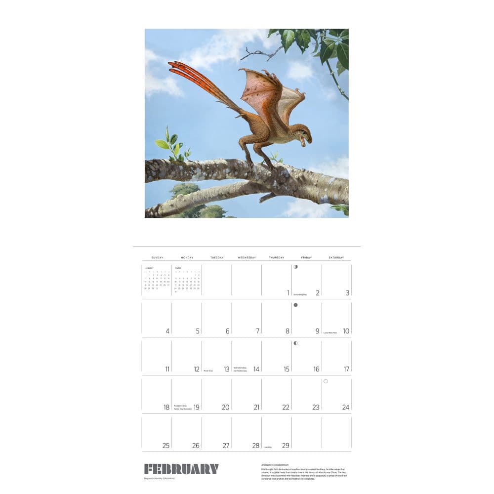 Dinosaurs Art 2024 Wall Calendar
