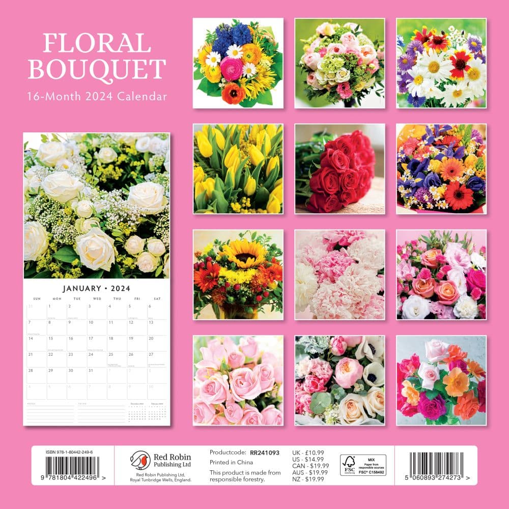 Floral Bouquet 2024 Wall Calendar