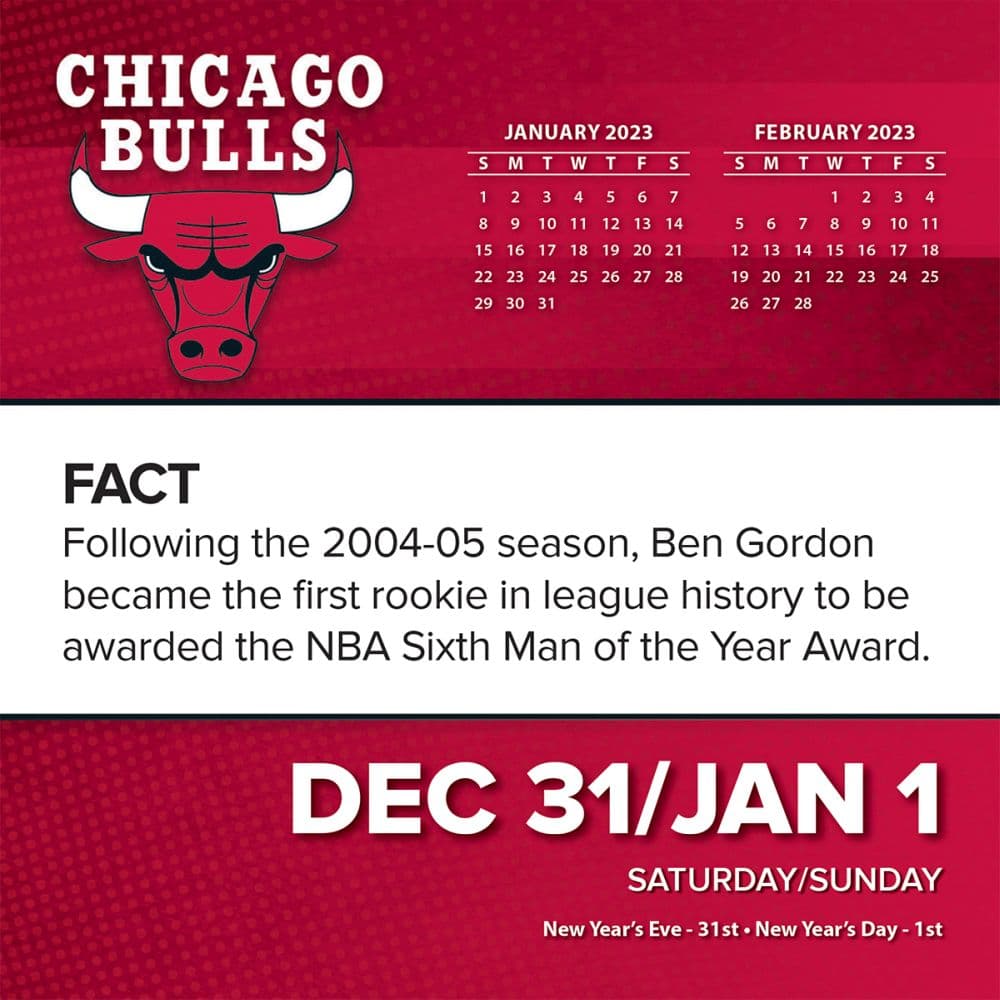 Chicago Bulls 2023 Desk Calendar - Calendars.com