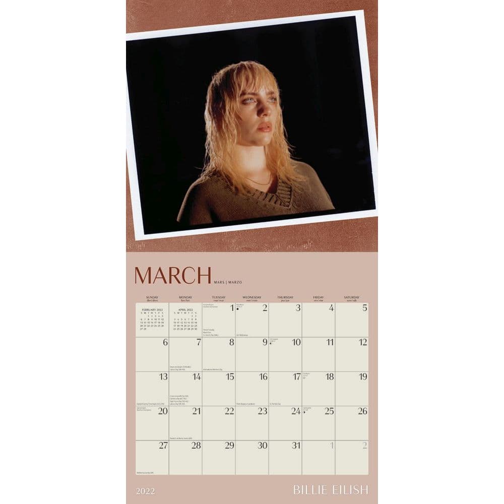 Billie Eilish 2022 Wall Calendar - Calendars.com