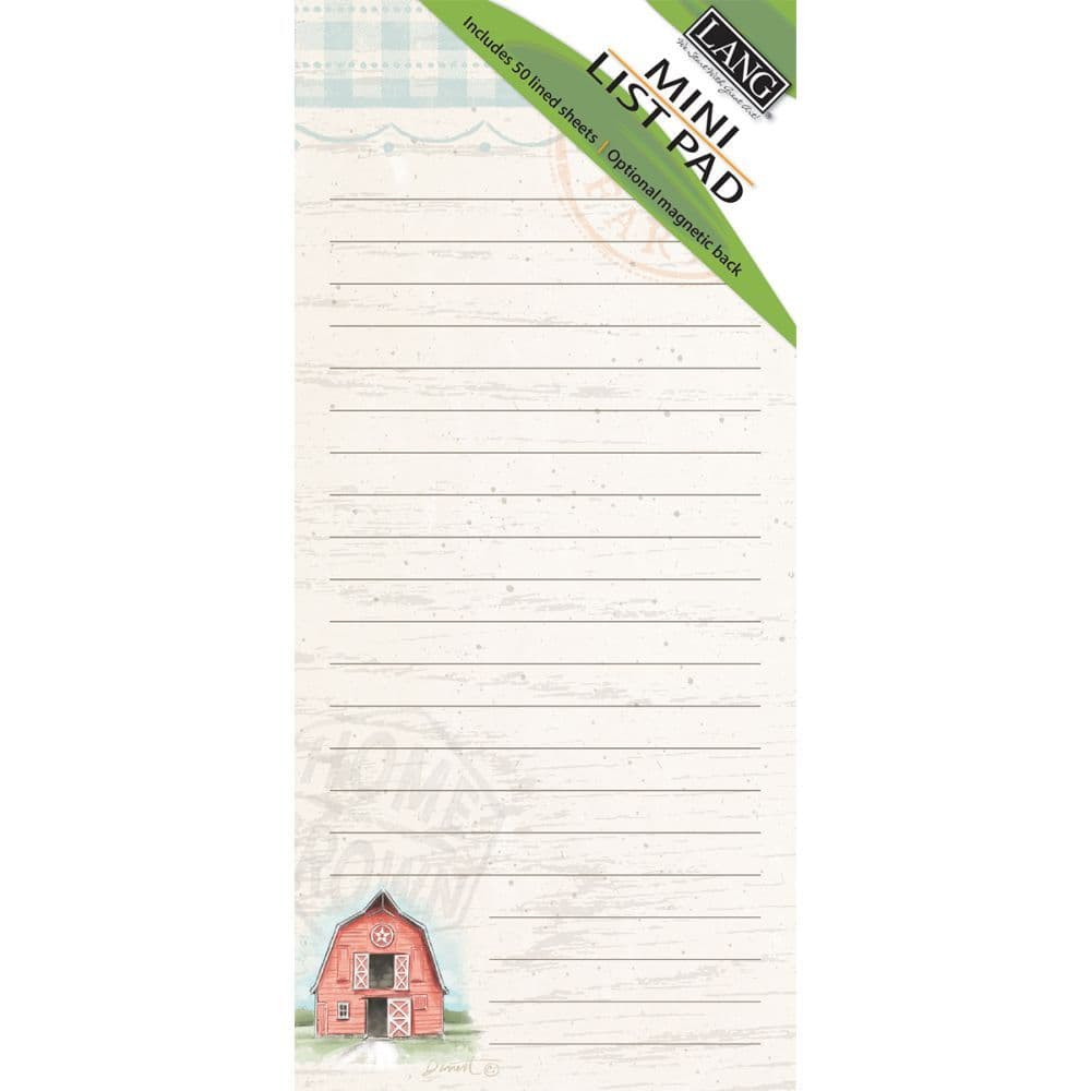 Farmhouse Mini List Pad (50 sheets) by Chad Barrett