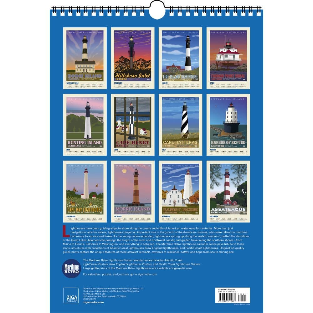 Atlantic Coast Lighthouses Poster 2024 Wall Calendar First Alternate Image width=&quot;1000&quot; height=&quot;1000&quot;