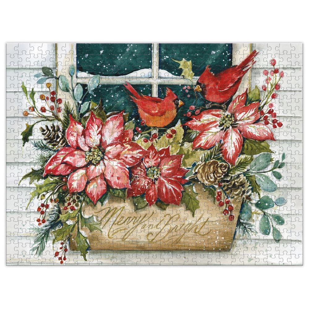 Poinsettia Window 500 Pc Puzzle image