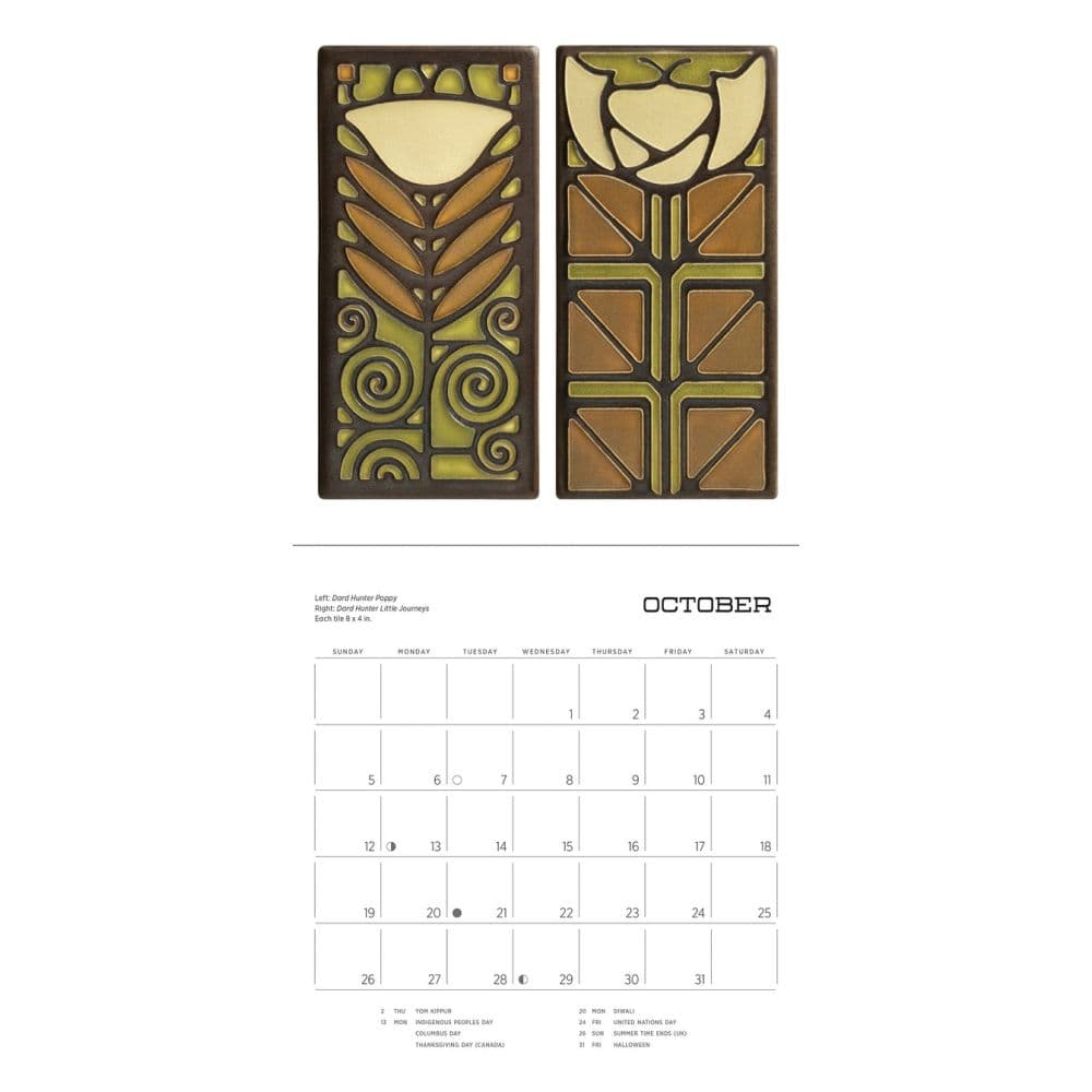Motawi Tiles 2025 Mini Wall Calendar