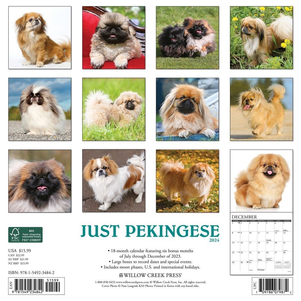 Just Pekingese 2024 Wall Calendar - Calendars.com