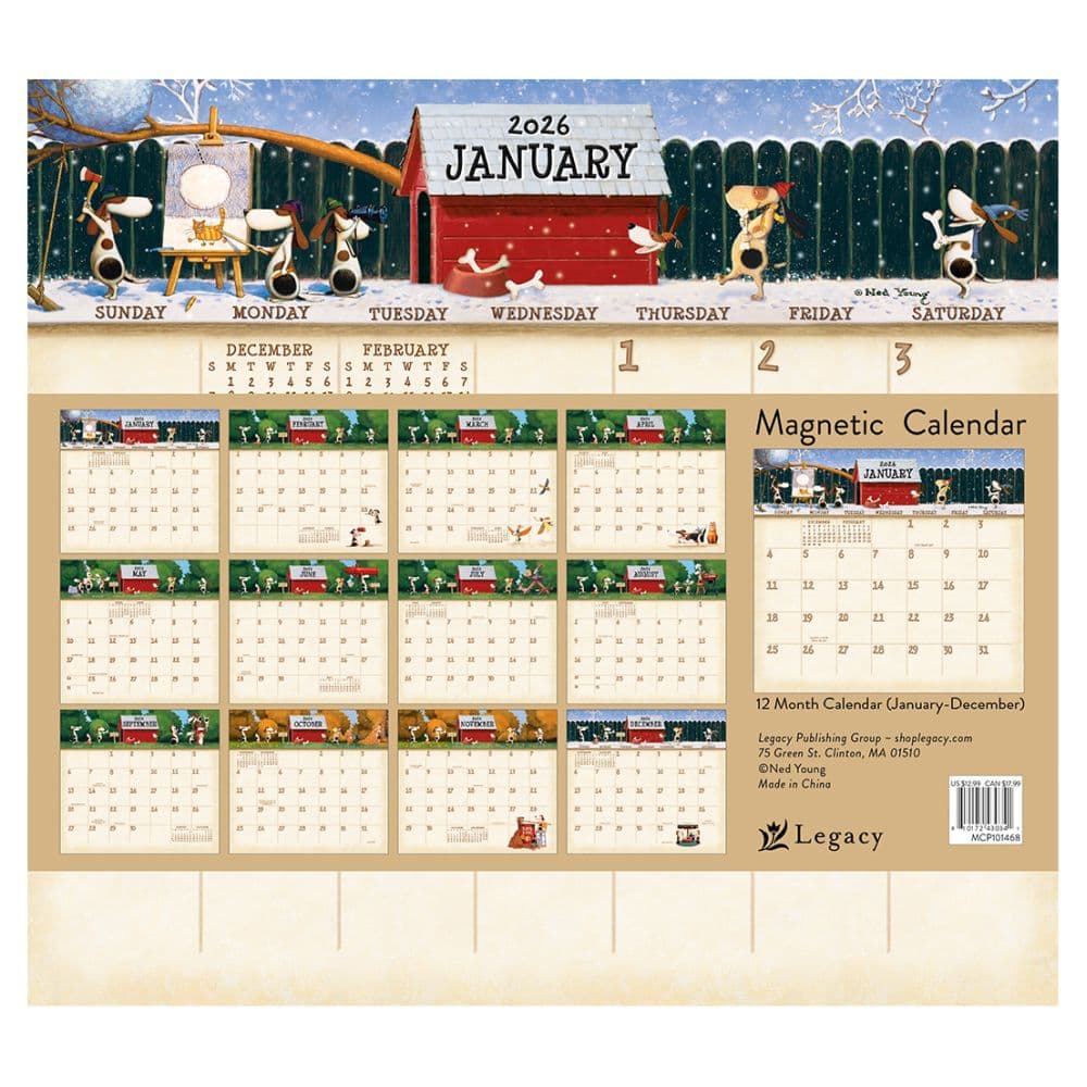 Dogs Life 2026 Magnetic Calendar by Ned Young First Alternate Image