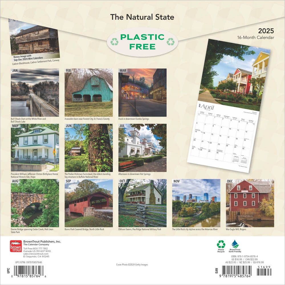 Natural State Arkansas Places 2025 Wall Calendar First Alternate Image