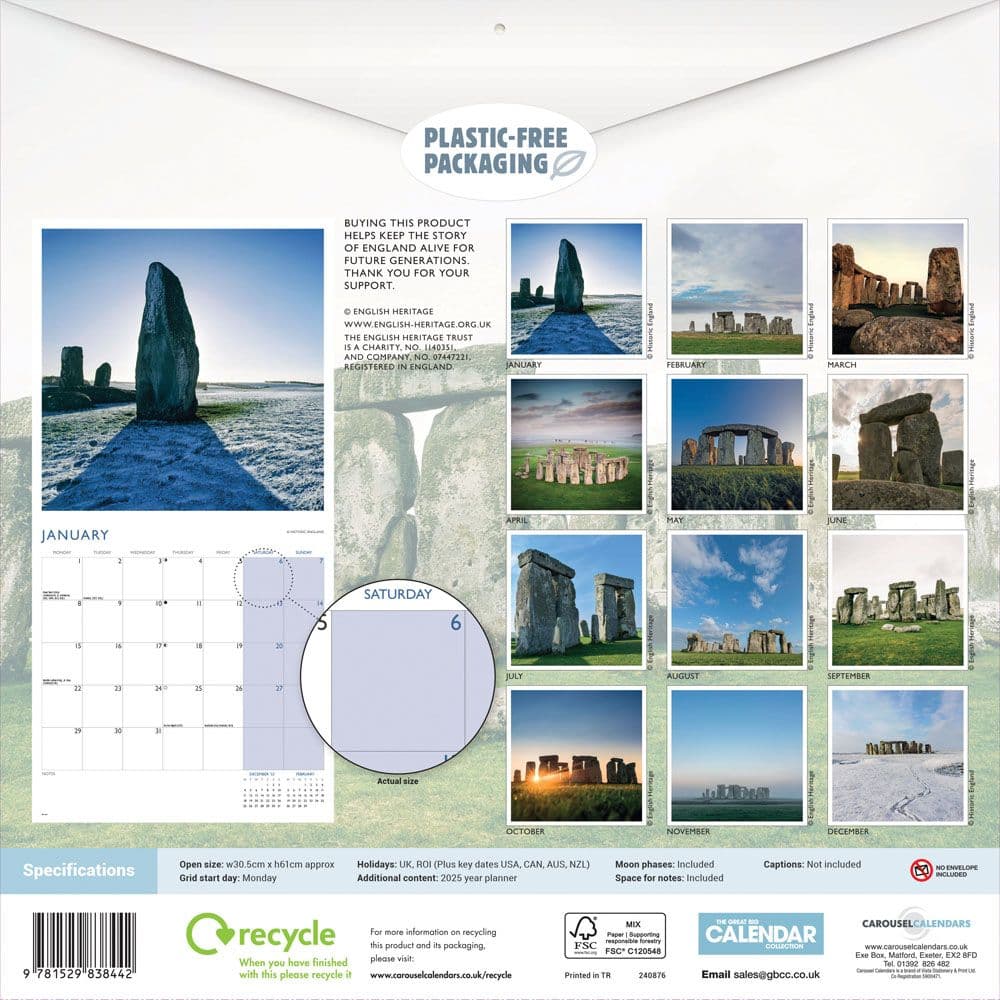 Stonehenge 2025 Wall Calendar