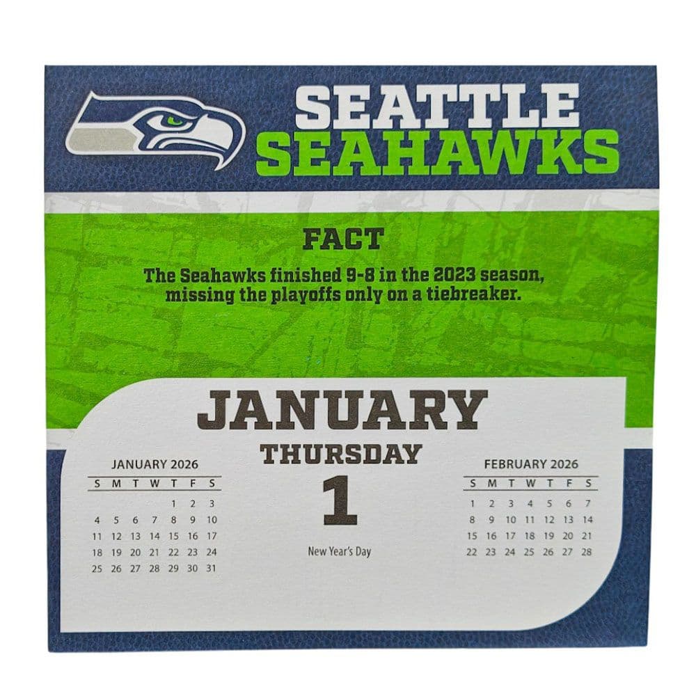 NFL Seattle Seahawks 2026 Desk Calendar Second Alternate Image