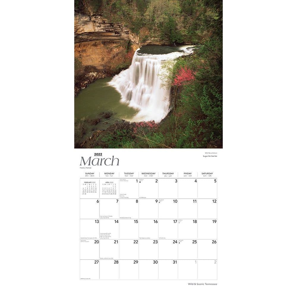 Tennessee Wild And Scenic 2022 Wall Calendar - Calendars.com