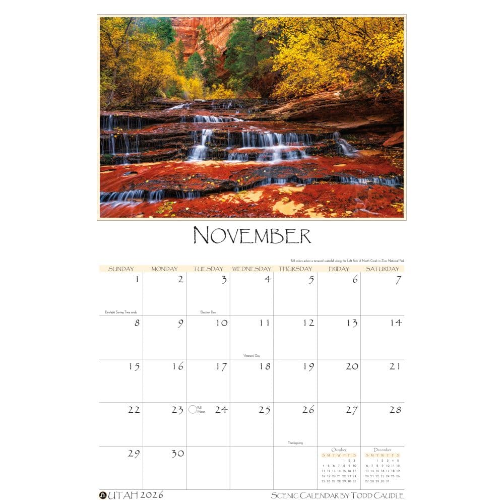 Utah 2026 Wall Calendar Second Alternate Image