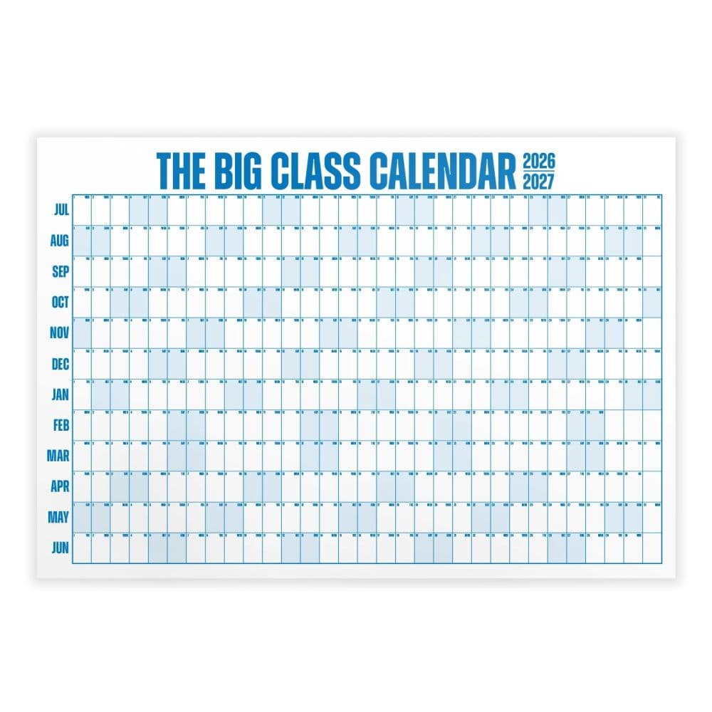 Big Class 2027 Academic Wall Calendar Blue Main Product Image