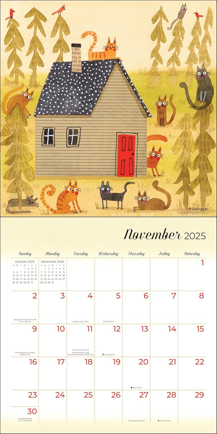 Feline 2025 Wall Calendar interior 1