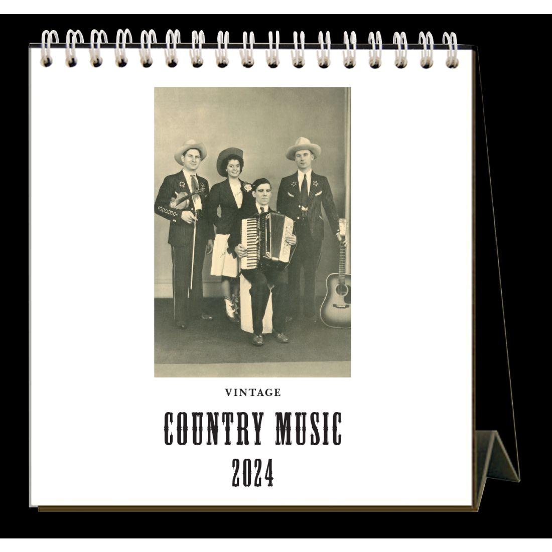 Country Music Nostalgic 2024 Easel Desk Calendar