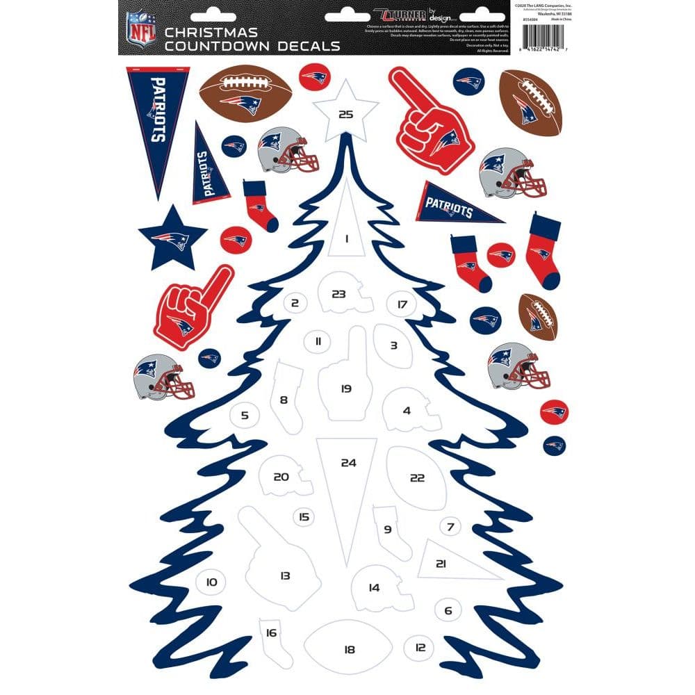 Nfl New England Patriots Christmas Countdown - Calendars.com