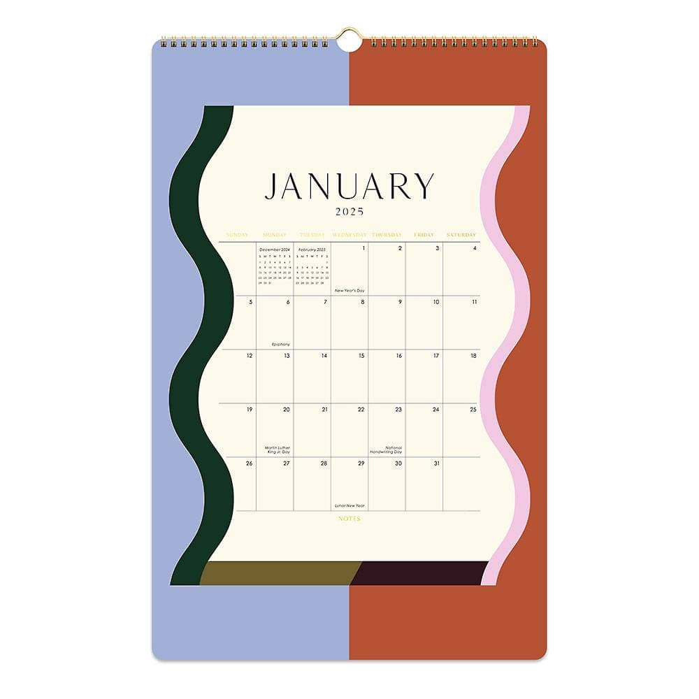 Modern Tall 2025 Wall Calendar January