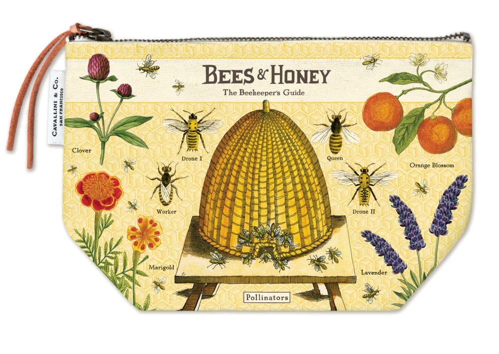 Cavallini Papers & Co. Bees & Honey Zipper Pouch