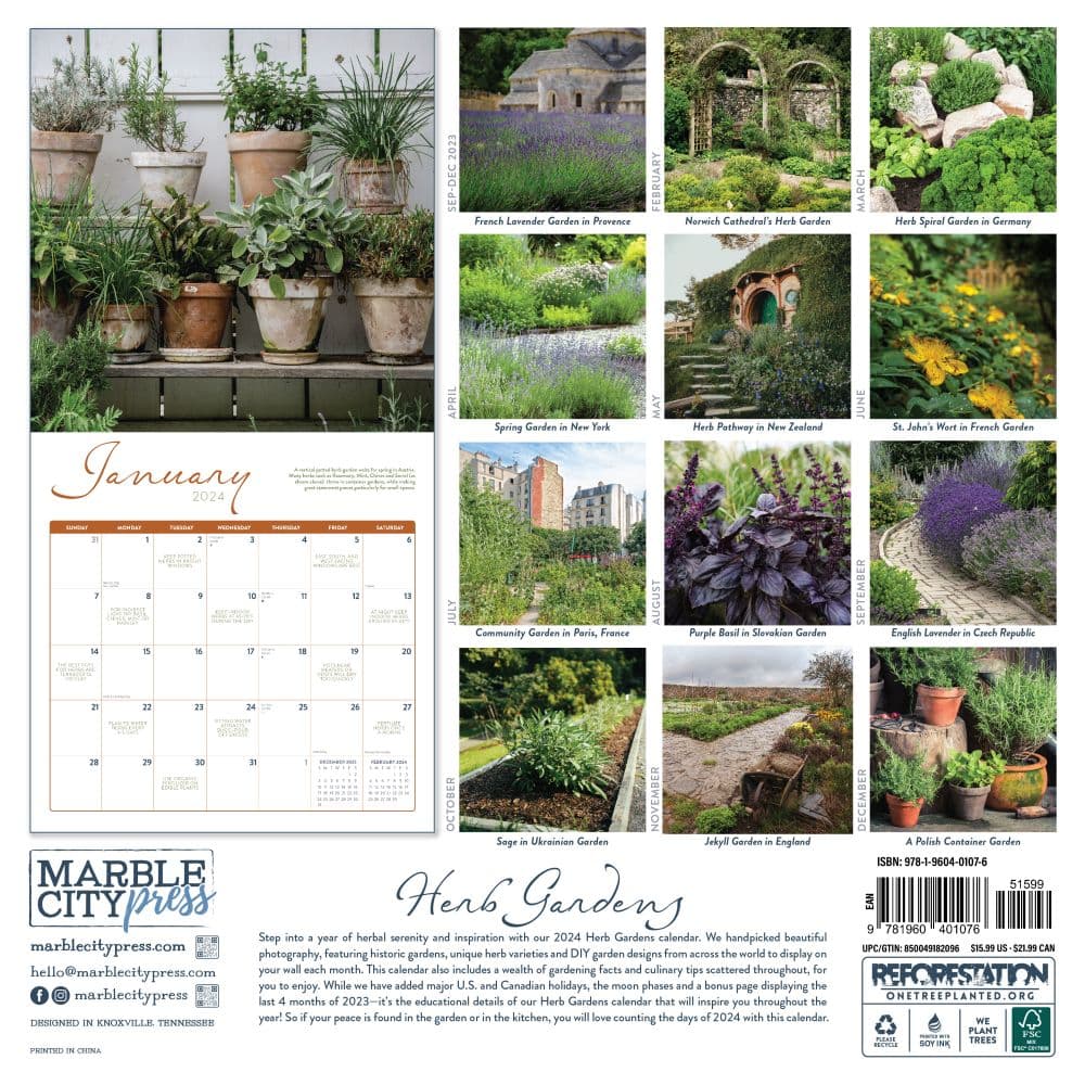 Herb Garden 2024 Wall Calendar First Alternate Image width=&quot;1000&quot; height=&quot;1000&quot;