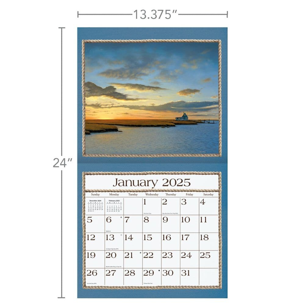 Seaside by Daniel Pollera 2025 Wall Calendar