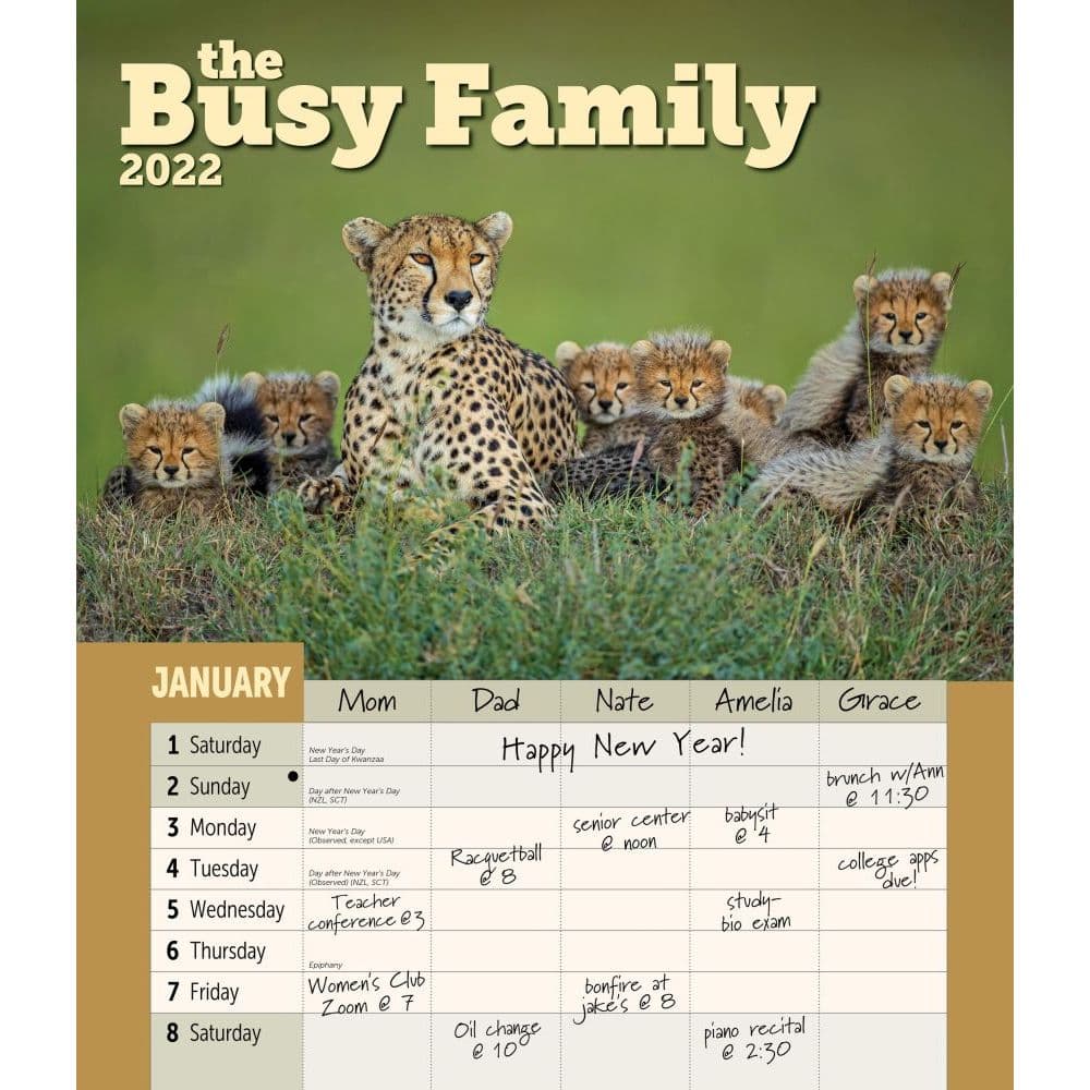 ISBN 9781637710098 Busy Family 2022 Wall Calendar