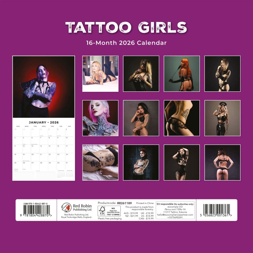 Tattoo Girls 2026 Wall Calendar First Alternate Image