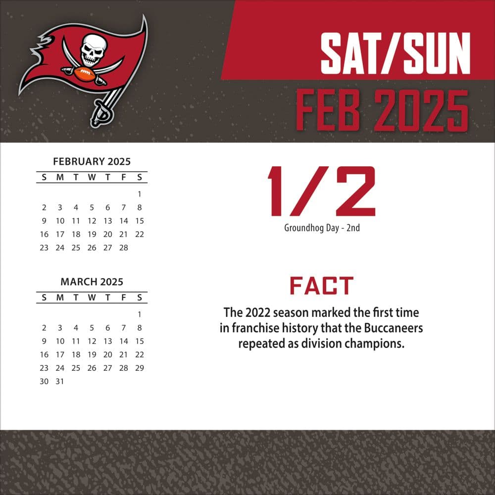 NFL Tampa Bay Buccaneers 2025 Desk Calendar weekend