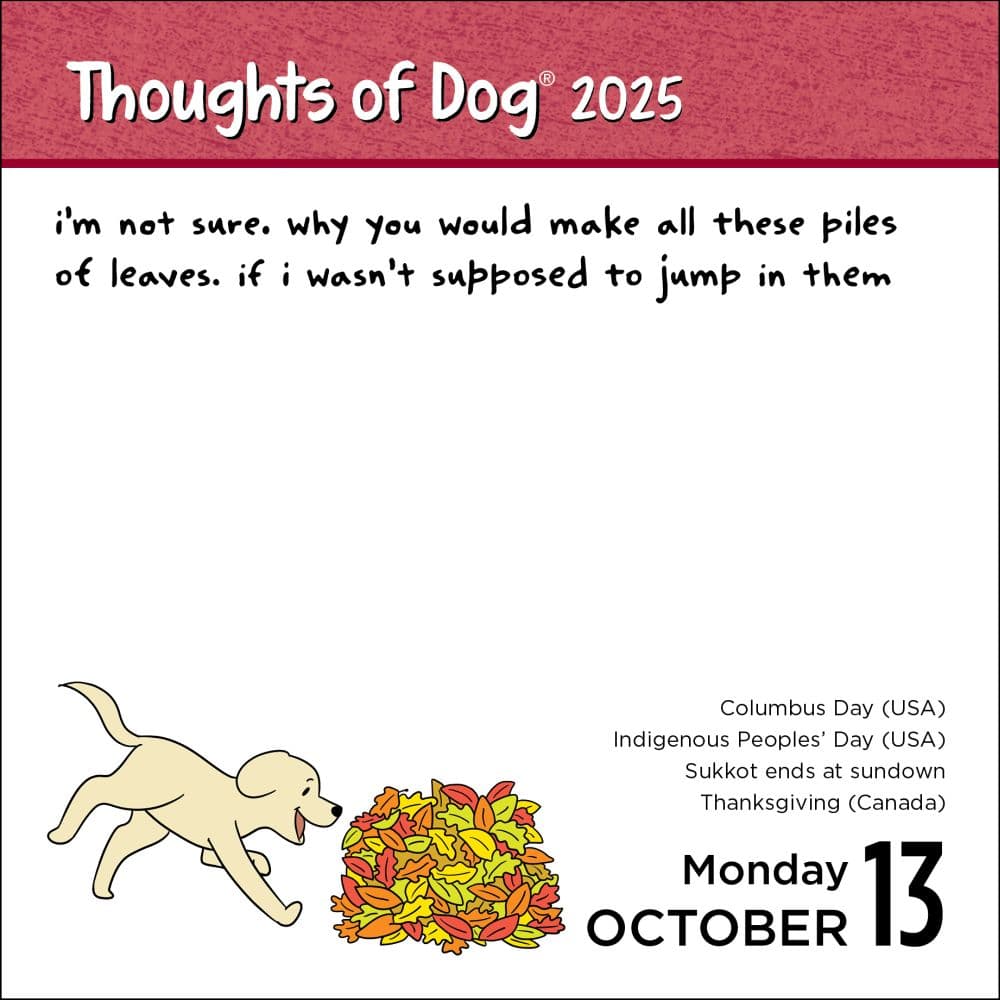 Thoughts Of Dog Calendar 2025