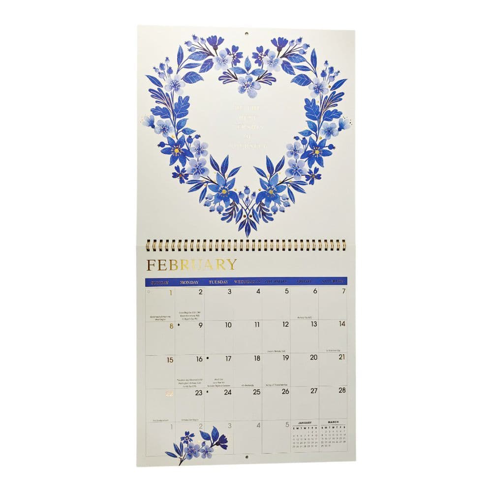 China Blue 2026 Spiral Wall Calendar Third Alternate Image