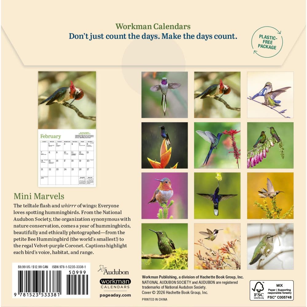 Audubon Hummingbirds 2027 Mini Wall Calendar First Alternate Image