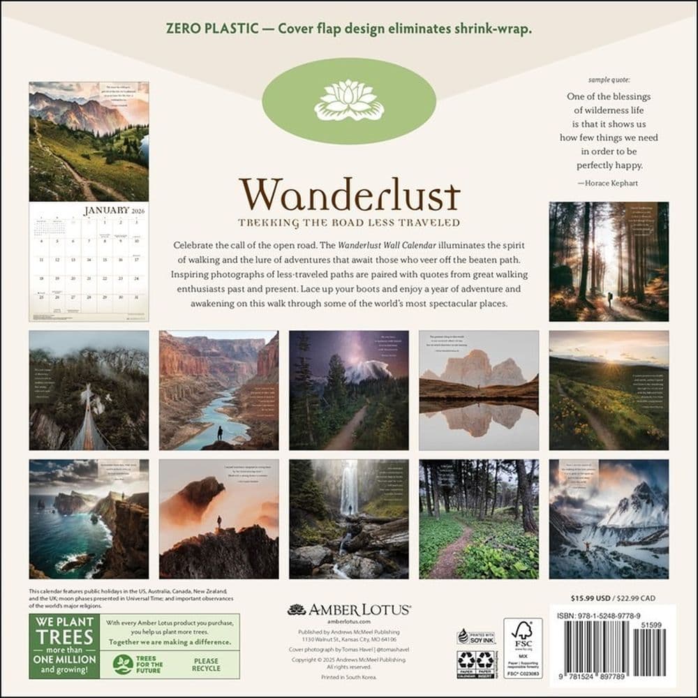 Wanderlust 2026 Wall Calendar First Alternate Image