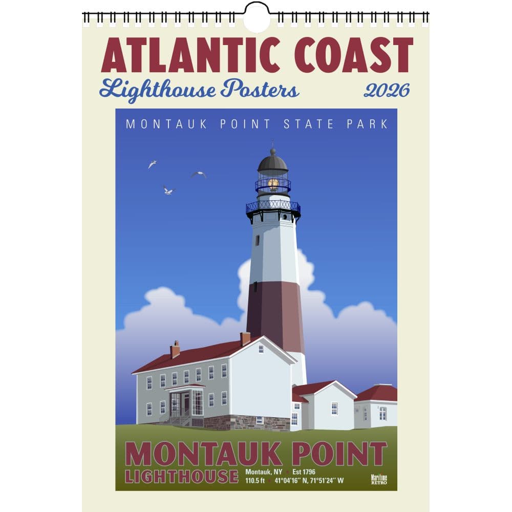 Atlantic Coast Lighthouses Poster 2026 Wall Calendar Main Image