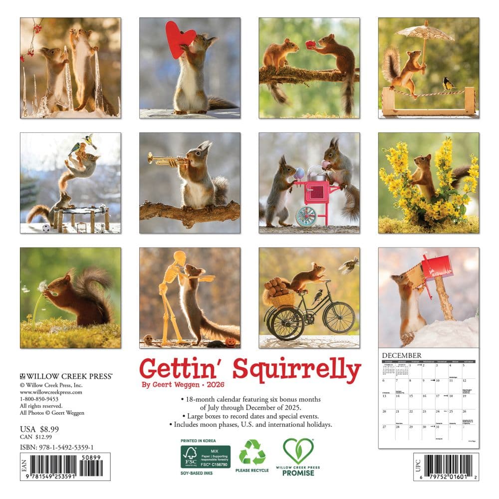 Gettin Squirrelly 2026 Mini Wall Calendar First Alternate Image