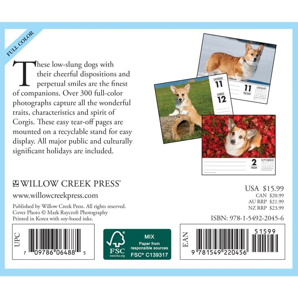 Corgi Puppy Christmas Countdown 2022 Just Corgis 2022 Desk Calendar - Calendars.com