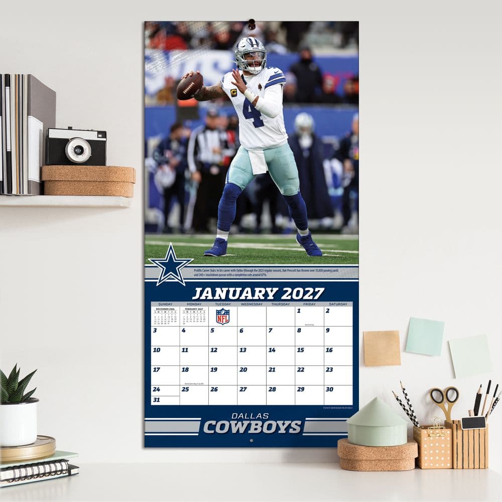 NFL Dallas Cowboys Dak Prescott 2027 Wall Calendar Fifth Alternate Image