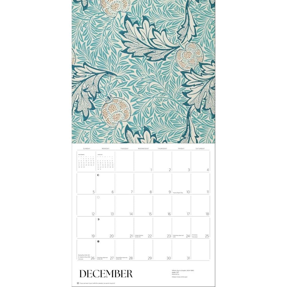 William Morris Arts and Crafts Design 2027 Wall Calendar Third Alternate Image