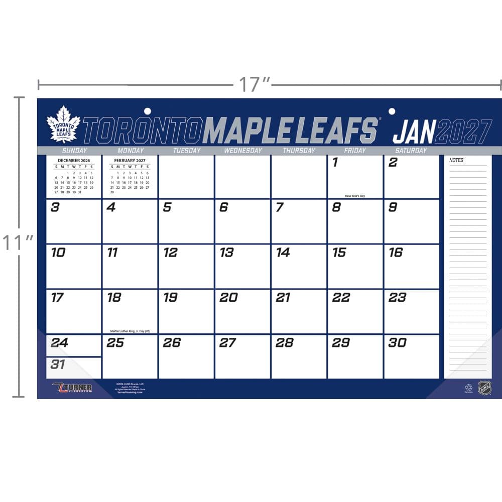 NHL Toronto Maple Leafs 2027 Desk Pad Third Alternate Image