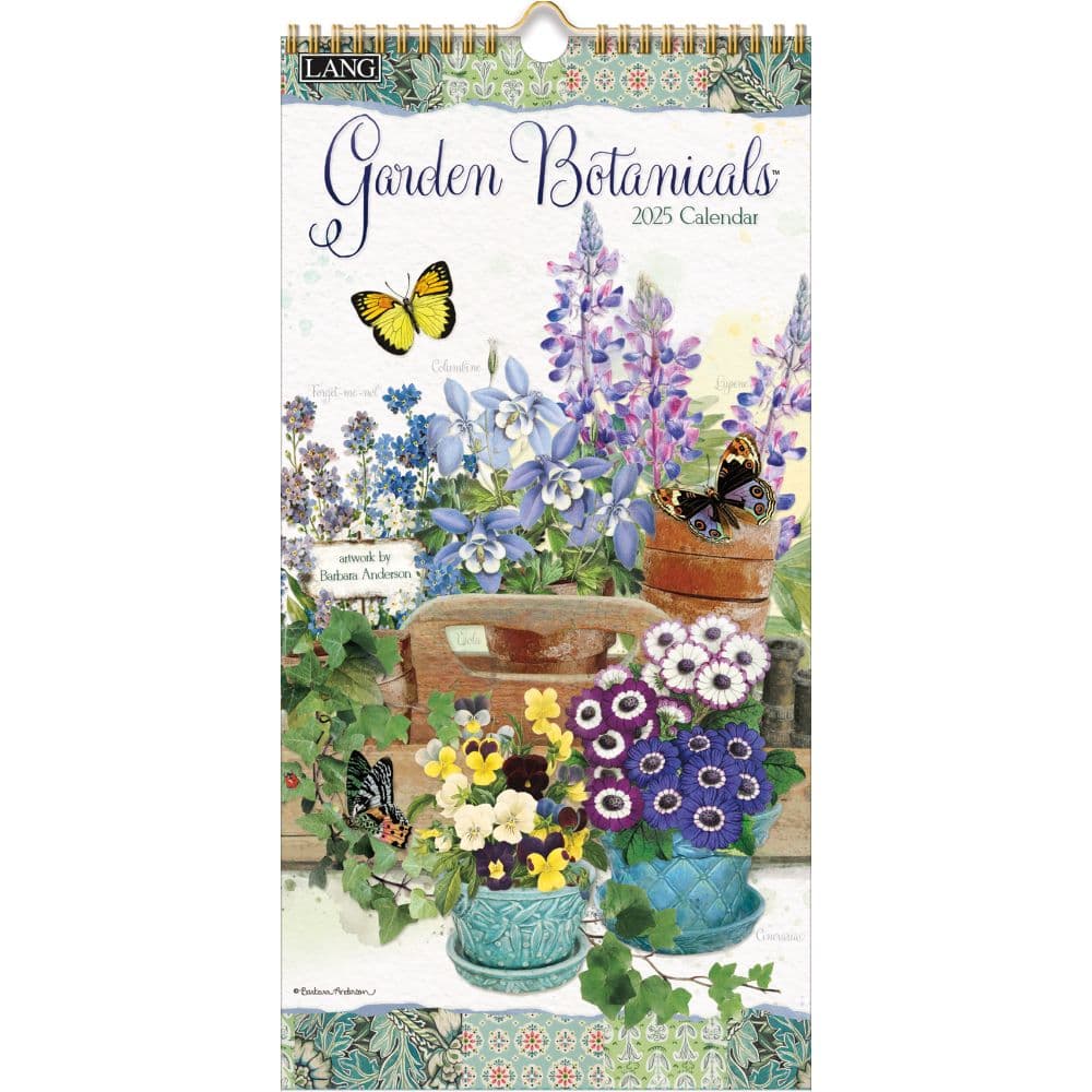 Garden Botanicals 2025 Vertical Wall Calendar by Barbara Anderson_Main Image