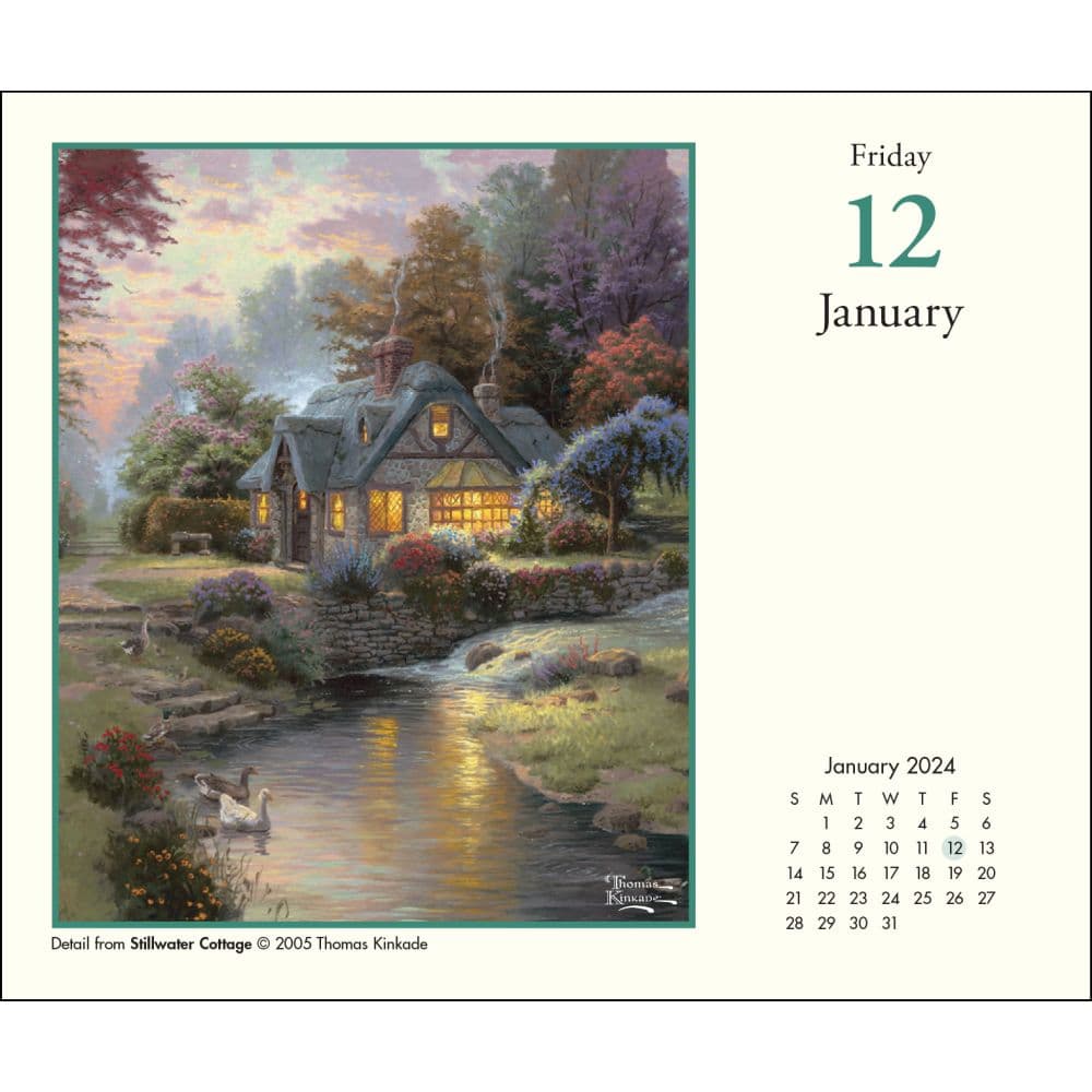 Kinkade Painter of Light 2024 Desk Calendar