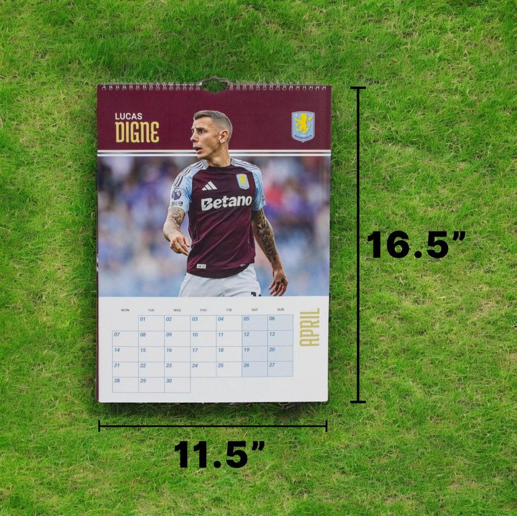 Aston Villa FC Poster 2025 Wall Calendar Fourth  Alternate Image