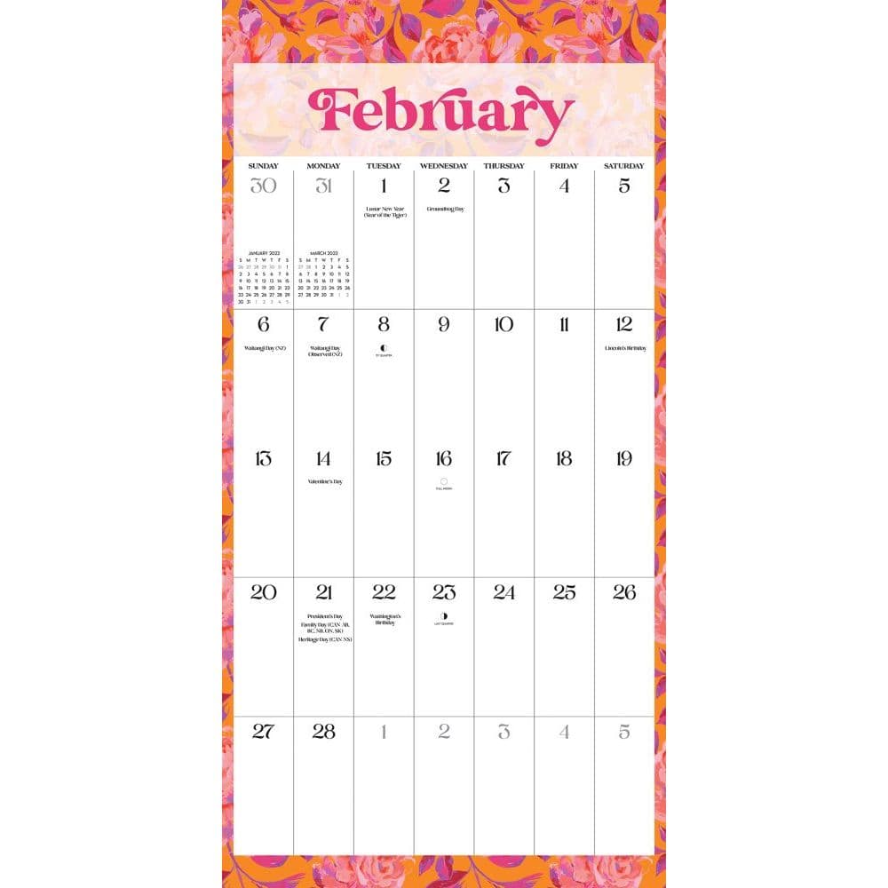 big print flowers 2022 wall calendar calendarscom