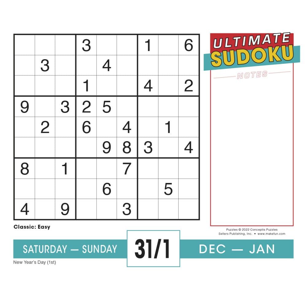 Ultimate Sudoku 2023 Desk Calendar - Calendars.com