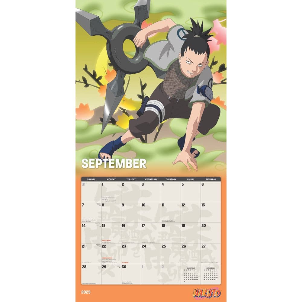 Naruto 2025 Wall Calendar Alt3