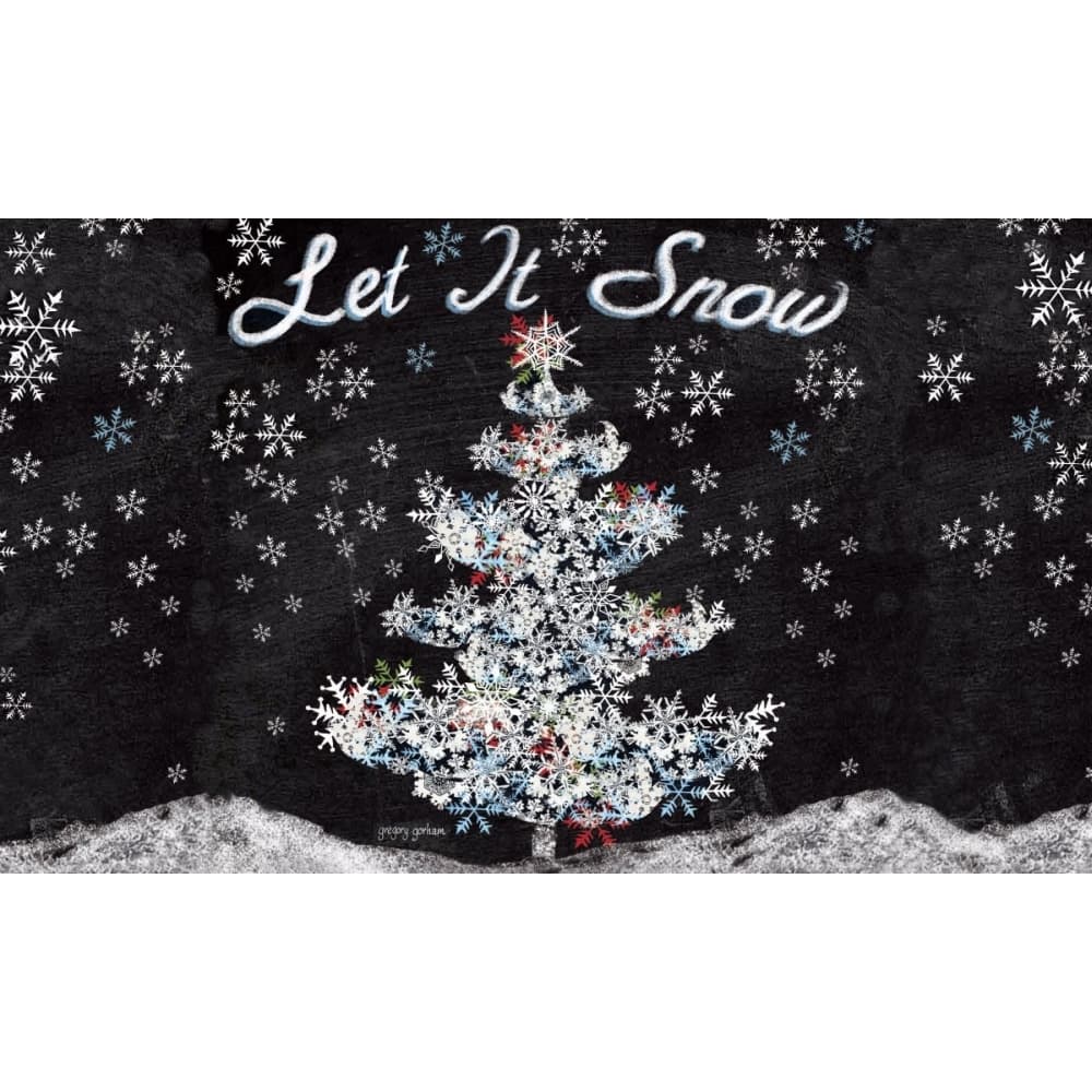 Let It Snow Door Mat by Gregory Gorham Main Image